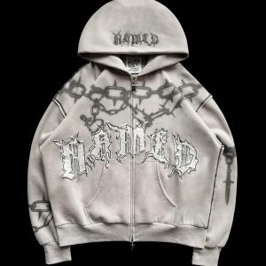 CHAINS ZIP BONE HOODIE