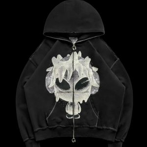 DIGI MASCOT ZIP BLACK HOODIE