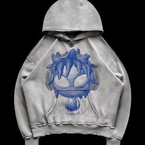 DIGI MASCOT ZIP HOODIE SMOKE GREY