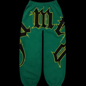 MONSTER RHINESTONE SWEATPANTS RACING GREEN