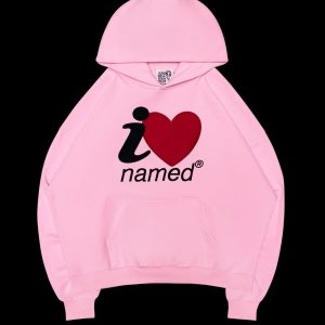 NAMED EMBROIDERED HOODIE BABY PINK